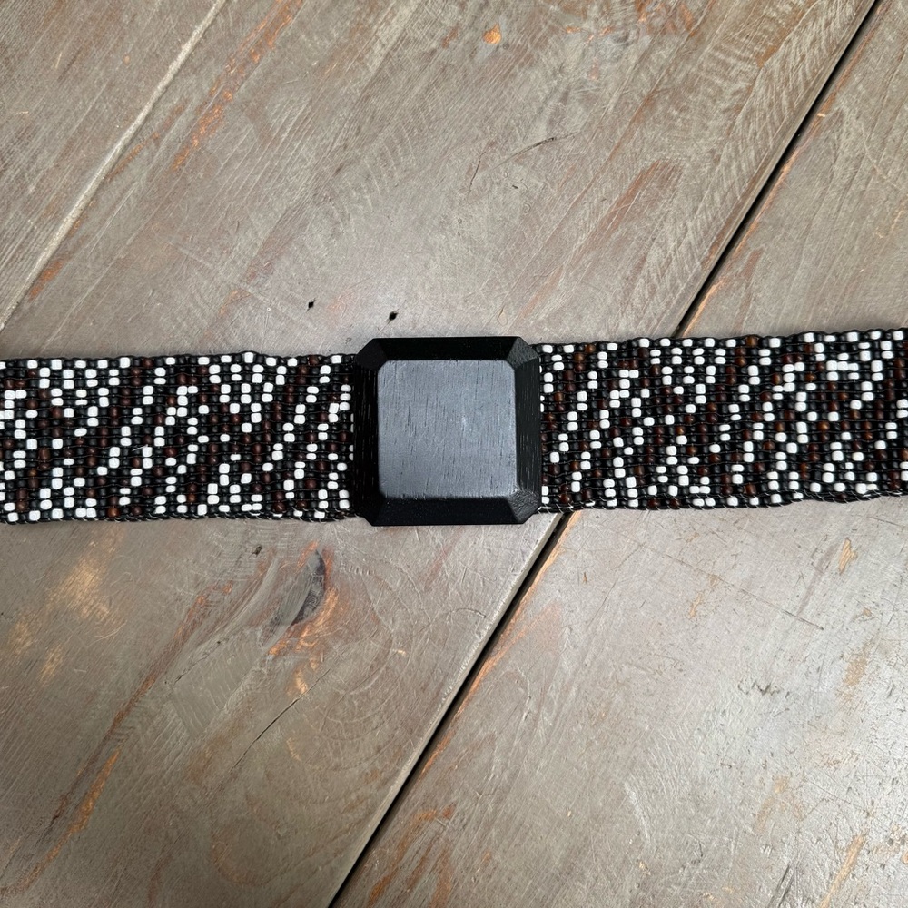 Black and White Stretchy Beaded Belt